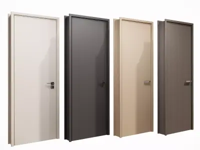door Modern Wooden Interior Door with Furniture architectural 3D model purchase