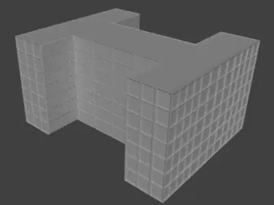 Low-poly buildings building Low-poly 3D model