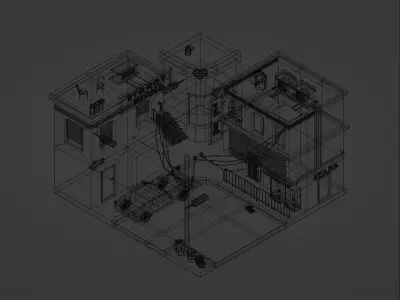Cyberpunk House City  3D model