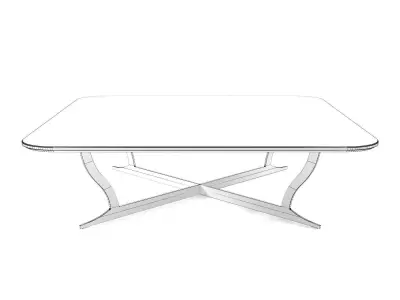 Richard Coffee Table Marble and Soft 120 3D model