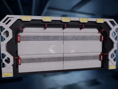 Scifi Space Door 3D model PBR VR AR  low-poly 3d model Low-poly 3D model