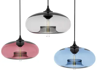 Pendant Set modern glass light 3D model