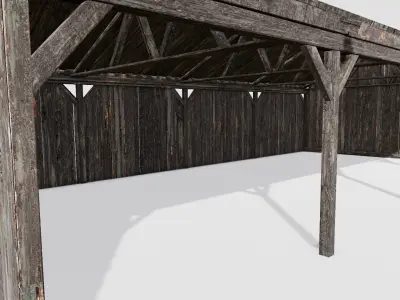  Wooden Shed 3D Model Low-poly 3D model