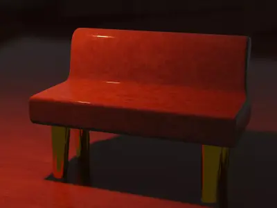 Wooden sofa  Free low-poly 3D model