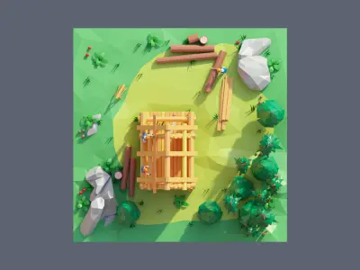 land 27A Low-poly 3D model