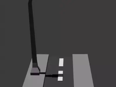 road with pole Low-poly 3D model