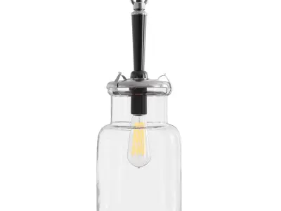 Haiti Hanging Lamp in Silver Low-poly 3D model