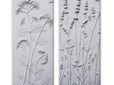 Pictures890 pair of sliding doors Low-poly 3D model