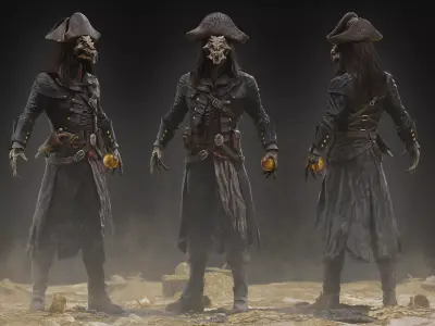 Captain Nathaniel Flint Low-poly 3D model