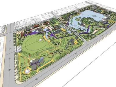 Sketchup Plaza siteplan 205 3D model