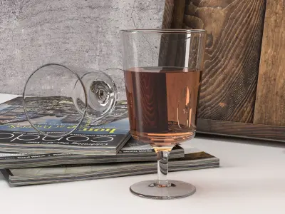 Aurora Water and Wine Glasses 3D model