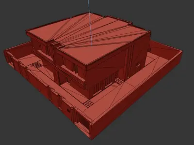 Modern villa exterior 01 3D model