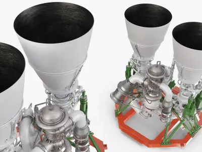 Dual Nozzle Liquid Rocket Engine 