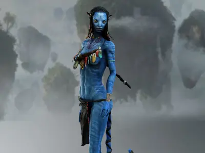 Neytiri avatar character Low-poly 3D model