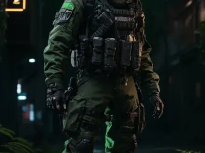 233 Futuristic Urban Soldier - Reference Image Pack 3D model