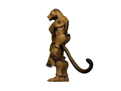 Leopard Cyborg Low-poly 3D model