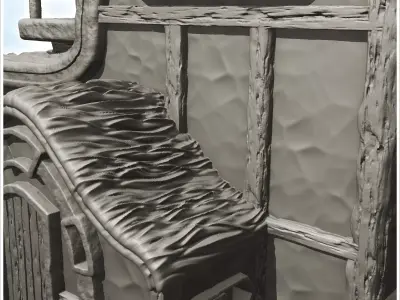 Medieval house with balcony and rope balustrade 2 - Medieval Got 3D print model