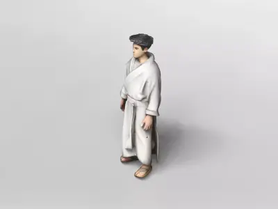 Stylized Male Character in Bathrobe 3D Model 3D model