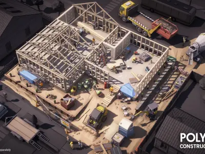 POLYGON - Construction Low-poly 3D model