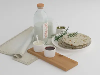 Milk and Cakes 3D model