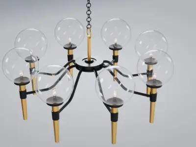 Art Deco Chandelier 3D model