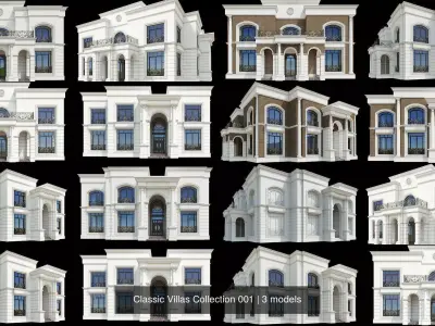 Classic Villas Collection 001 3D Model Pack