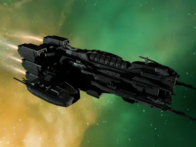 Sci Fi Mother Ship Low-poly 3D model