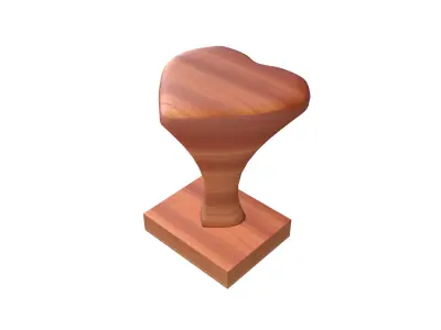 Rubber Heart Stamp v1 002 Low-poly 3D model
