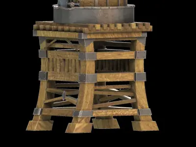 Western watertank Low-poly 3D model