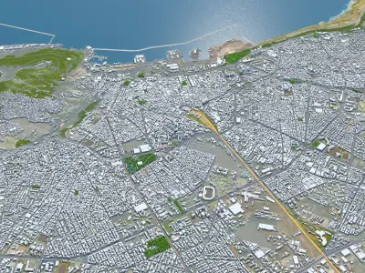 Oran City Algeria 30km Low-poly 3D model