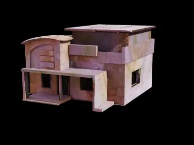 Abandoned Old House Model  Low-poly 3D model