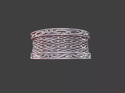 Geometric Pattern Ring Silver Jewelry 3D Model 3D print model