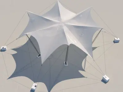 Tensile Fabric Structure -3 Low-poly 3D model