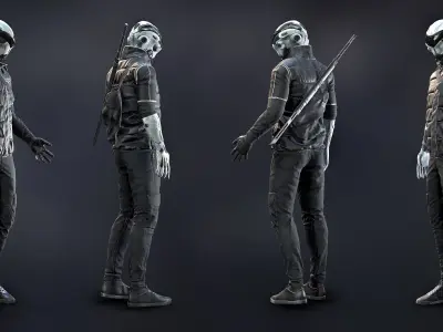 Cyber Guy low poly Low-poly 3D model