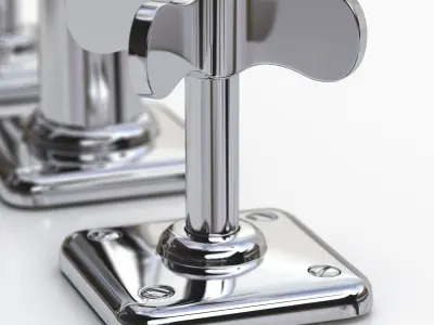 Waterworks Ludlow Faucet with Cross 3D model