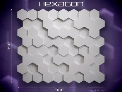 Hexagon 3D Futuristic Texture Panel 3D print model