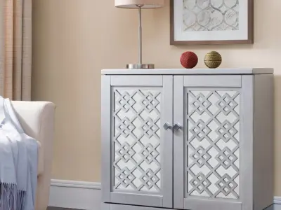 Engelina Mirrored Accent Cabinet - 2 Colour 3D model