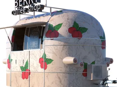 Mobile coffee shop 3D model