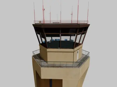  Airport ATC buildings Set 2 Low Poly PBR 