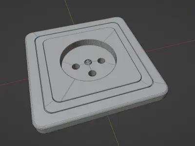 Electrical outlet AC power socket 3d model Low-poly 3D model