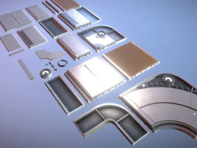 Sci Fi Ceiling Kit 1 Low-poly 3D model