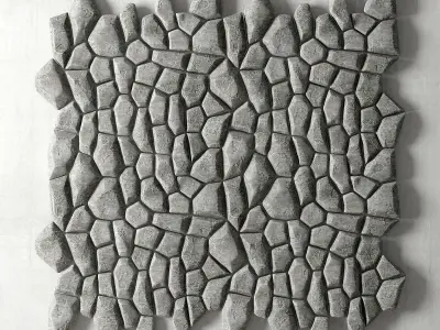 Decorative stone panel polygon 3D model