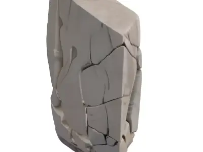 Stylized Cracked Stone Pillar Rock Low-poly 3D model