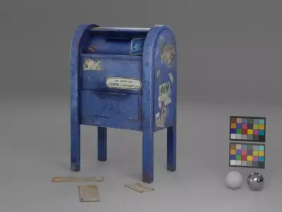 Underground MailBox GameReady- PBR Texture Low-poly 3D model