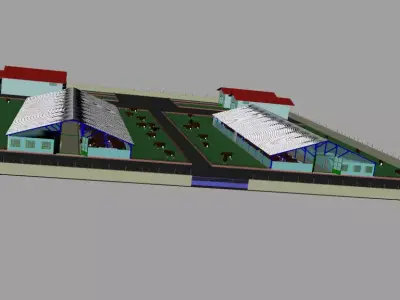 Dairy animal shelter 3D model