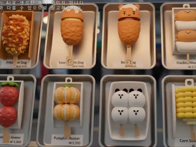 Cute Street Food Clicke-STL Asset Bundle-8 Models Collection Set 3D print model