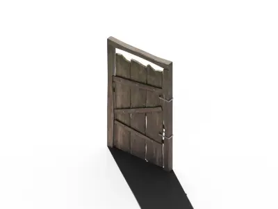 Wood Door Free low-poly 3D model