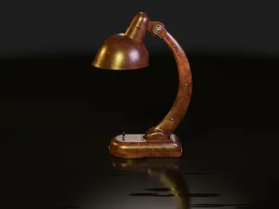 Desk table lamp 3D model PBR Free low-poly 3D model