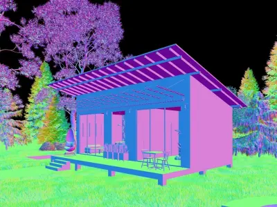 20 x 30 modern cabin House  3D model