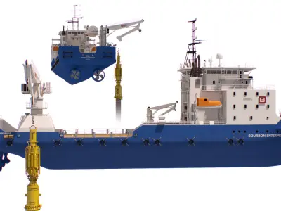  Construction Vessel and Offshore Underwater Pile Driver 